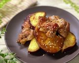 本みりんで！薩摩芋と鶏肉の照り焼き作り方7写真