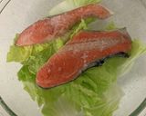 白菜と鮭のポン酢レンジ蒸し作り方1写真