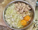 鶏肉と梅干のお好み焼き・ポン酢でサッパリ作り方4写真