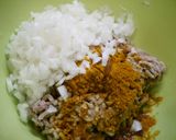お弁当！牛豚鶏の和風カレーハンバーグ作り方1写真