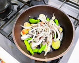 しし唐が主役のパスタ。秋茄子と！作り方2写真
