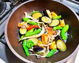 しし唐が主役のパスタ。秋茄子と！作り方3写真