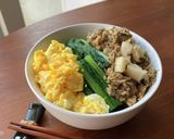 簡単ヘルシー節約 肉なしレンコンそぼろ丼作り方6写真