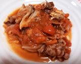 簡単！牛肉とまいたけのレンジトマト煮込み作り方4写真