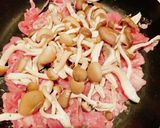 豚肉、豆苗、平茸、しめじ、もやしの炒め物作り方3写真