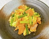 にんにくの芽と豚肉の卵炒め作り方12写真