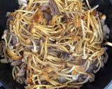カキノキダケと牛肉のオイスターソース炒め作り方4写真