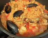 パエリア風スペイン雑炊♡魚介のうまみ作り方7写真