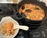 パエリア風スペイン雑炊♡魚介のうまみ作り方8写真