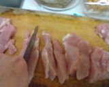 スティックな胸肉のネギだれ風味炒め作り方1写真