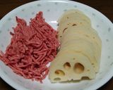 蓮根とひき肉のかさねてチンッ♪作り方1写真