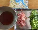 豚こまとニラもやしあんかけ丼作り方1写真