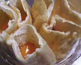 ふっくら玉子巾着とニラの煮物作り方1写真