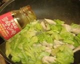 春キャベツと鶏肉のオイスター炒めどんぶり作り方5写真