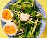 畑の水菜とカマンベールチーズのサラダ作り方7写真