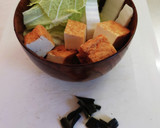 白菜と厚揚げのかんたん味噌汁作り方1写真