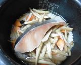 塩じゃけとごぼうの味噌炊き込みご飯作り方4写真