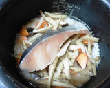 塩じゃけとごぼうの味噌炊き込みご飯作り方4写真