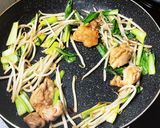 もやし＋青梗菜＋もも肉　あんかけラーメン作り方7写真