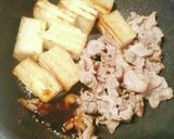 夕食10分★カリカリ豚と厚揚げ★卵とじ作り方2写真
