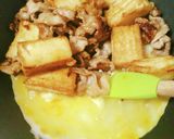 夕食10分★カリカリ豚と厚揚げ★卵とじ作り方3写真