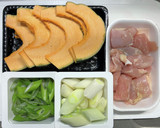 鶏むね肉とカボチャと長ネギの中華炒め作り方1写真