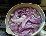 富山のあじ紫のつるまめ、揚げ、ナスの煮物作り方2写真