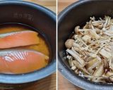 鮭ときのこの炊き込みご飯作り方4写真