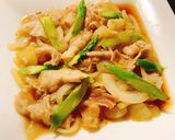 生姜たっぷり、アスパラ入り豚バラ生姜焼き作り方7写真