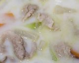 腸活♡豚肉とさつまいもの豆乳味噌スープ作り方5写真