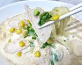 サラダチキンとコーンのゴマクリームうどん作り方6写真
