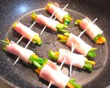 ✿人参＆ピーマンのベーコン巻き✿作り方3写真
