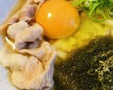 市販出汁活用●月見とろろ肉うどん作り方2写真