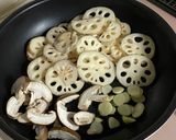 蓮根としいたけのにんにく醤油炒め作り方1写真