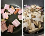 牛乳☆きのことベーコンの濃厚クリームスパ作り方1写真