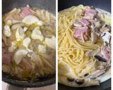 牛乳☆きのことベーコンの濃厚クリームスパ作り方5写真