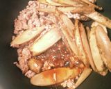 夕食10分★ごぼうの甘辛そぼろ煮★甘辛丼作り方4写真