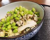 減塩レシピ☆枝豆.鶏ささみの塩昆布和え作り方2写真