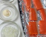 サーモンのハーブマヨパン粉焼き作り方1写真