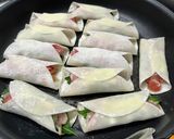 簡単♡大満足♡豚こま大葉チーズ棒餃子♡作り方4写真