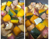 秋のほくほく☆お芋さんと鶏肉の甘い煮物作り方4写真