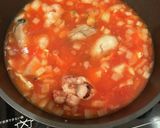 スペイン風♡海鮮トマトチーズ雑炊作り方3写真