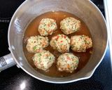 ふんわり♪野菜入り鶏ひき肉団子の餡掛け作り方6写真