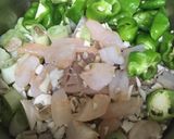 めかじきとえびと万願寺とうがらしの煮物作り方2写真