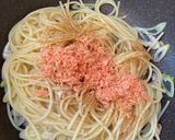 鮭フレークと長ネギのペペロンチーノ作り方4写真