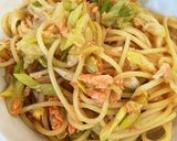 鮭フレークと長ネギのペペロンチーノ作り方5写真