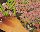 いんげんと挽肉のピリ辛炒め作り方4写真
