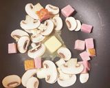 マッシュルームと厚切りベーコンピラフ作り方3写真