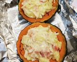 器ごと食べる坊っちゃんカボチャグラタン作り方9写真
