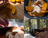 ごままみれ！かぼちゃとちくわの甘辛炒め作り方1写真